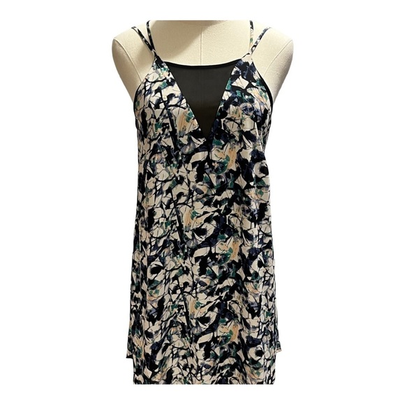 ASTR Printed Swing Strappy Mesh Detail Mini Dress Women's Size medium - Picture 2 of 15